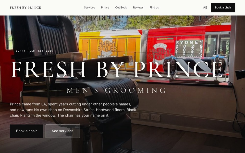 Fresh by Prince website after: finished page (friend craft, capability only)